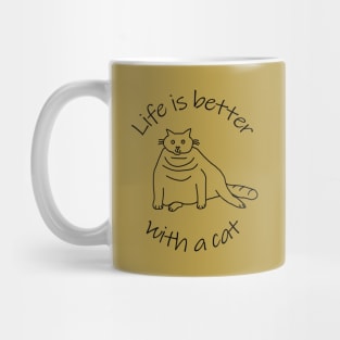 Animals Quote Life is Better with a Chonk Cat Mug